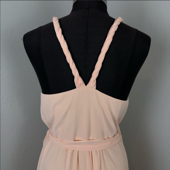 NWT Joanna August Peach Blush Wrap Chiffon Gown - Picture 4 of 8